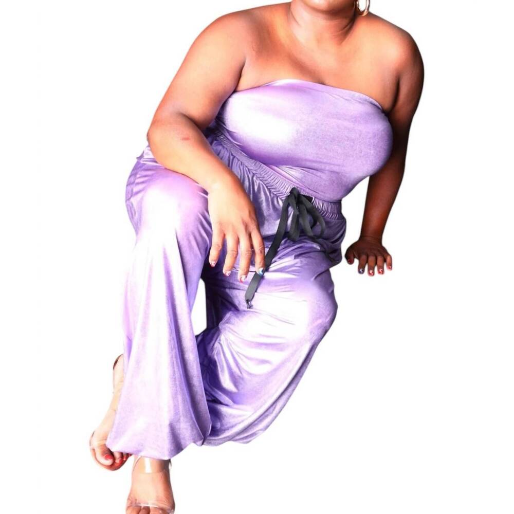 NEW SANTE GRACE delilah jogger set in lilac lame